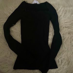 Black ribbed long sleeve